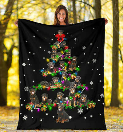 Rottweiler Christmas Tree Blanket