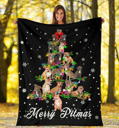 Pitbull Christmas Tree Blanket
