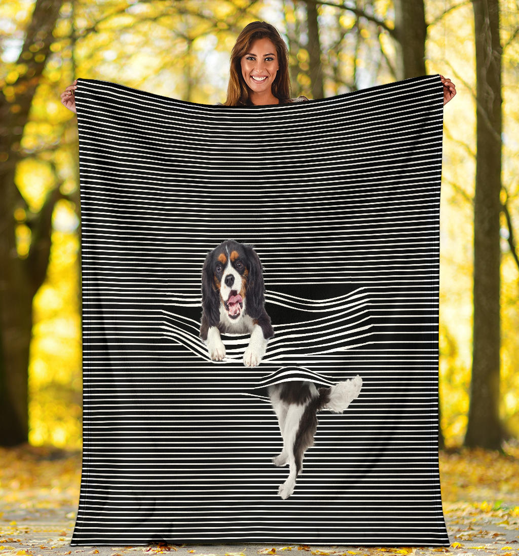 King Charles Spaniel Back and White Blanket