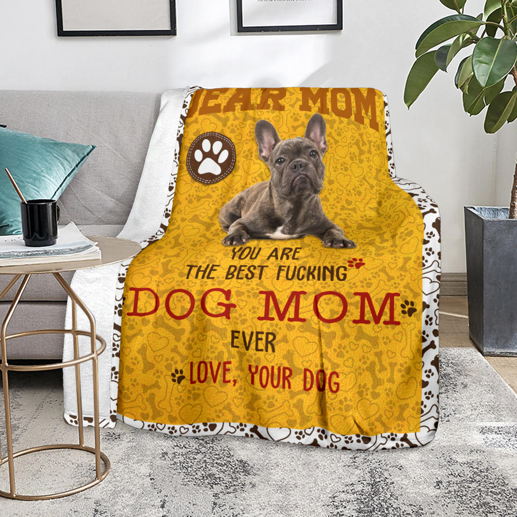 French Bulldog-Dog Mom Ever Blanket