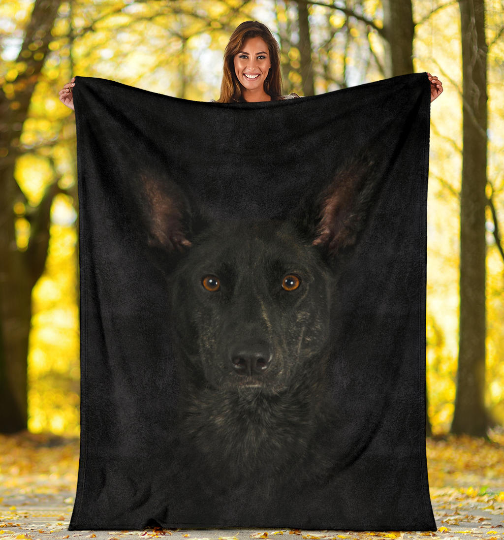 Dutch Shepherd Face Hair Blanket