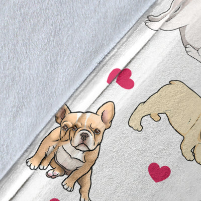 French Bulldog Heart Blanket