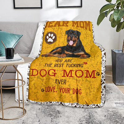 Rottweiler-Dog Mom Ever Blanket