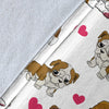 English Bulldog Heart Blanket