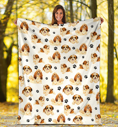 Shih Tzu Paw Blanket