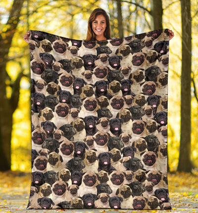 Pug Full Face Blanket