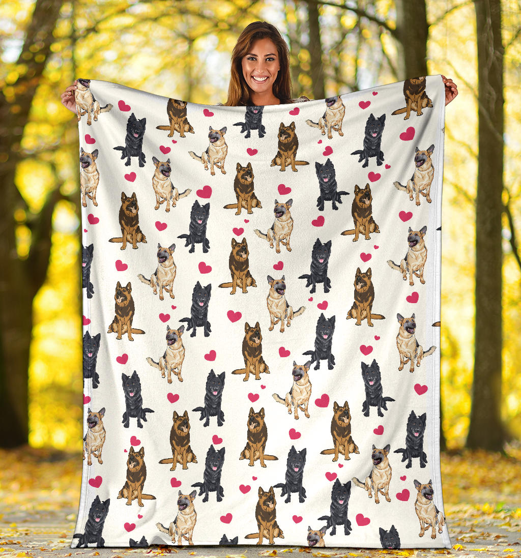 Belgian Malinois Heart Blanket