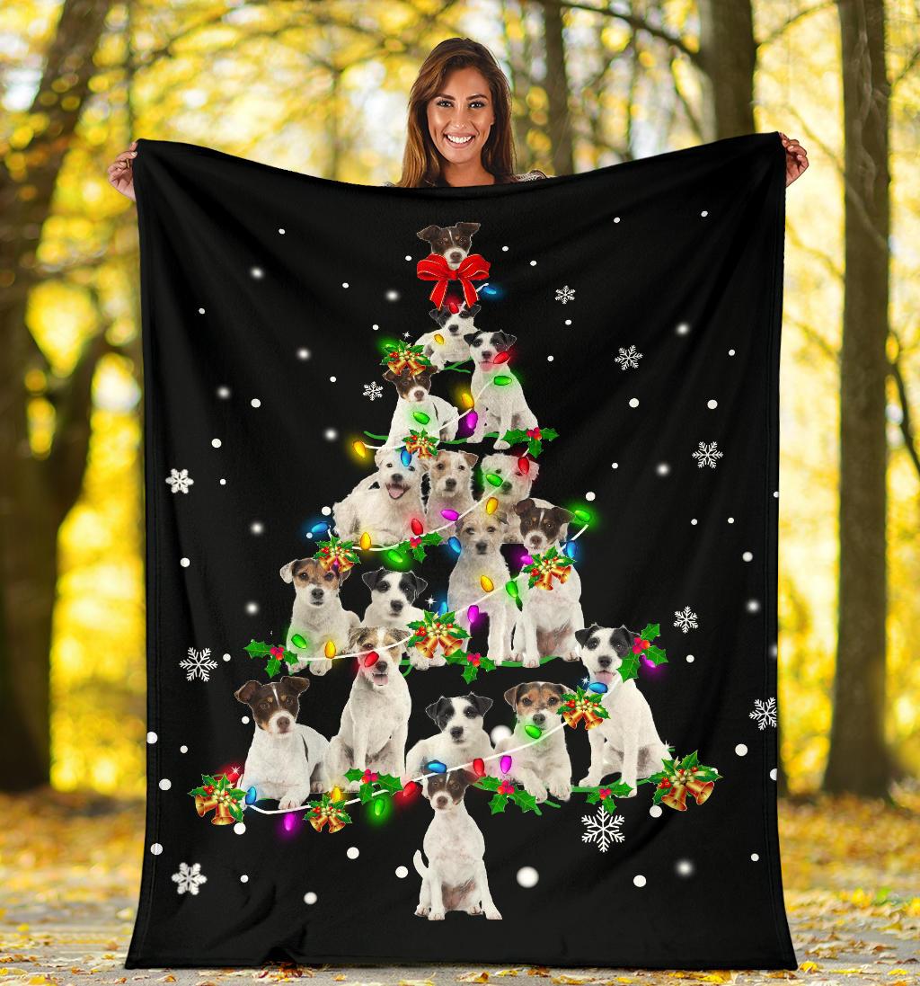 Parson Russell Terrier Christmas Tree Blanket
