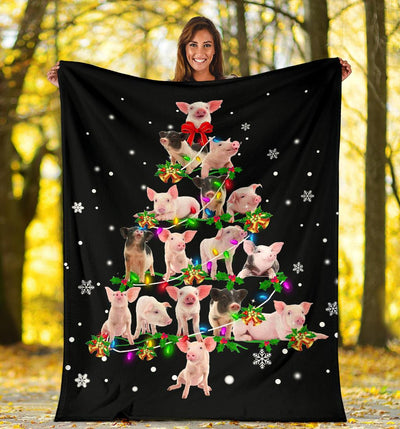 Pig Christmas Tree Blanket