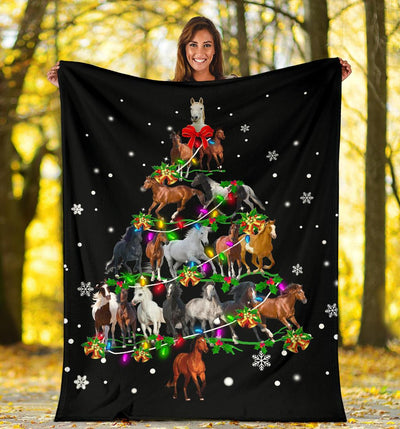 Horse Christmas Tree Blanket