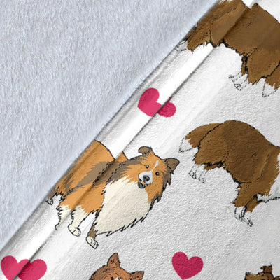 Rough Collie Heart Blanket