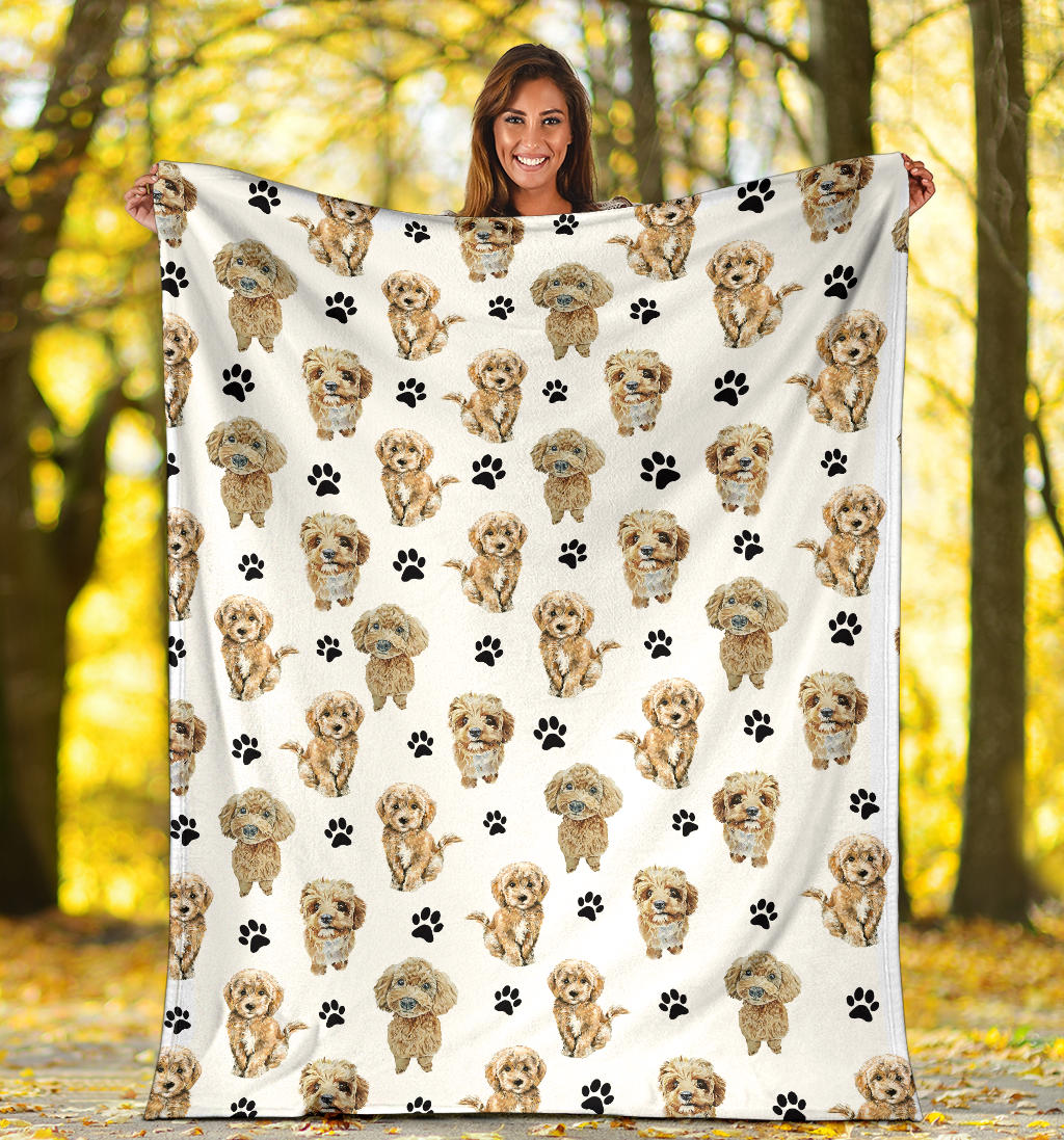 Cavapoo Paw Blanket