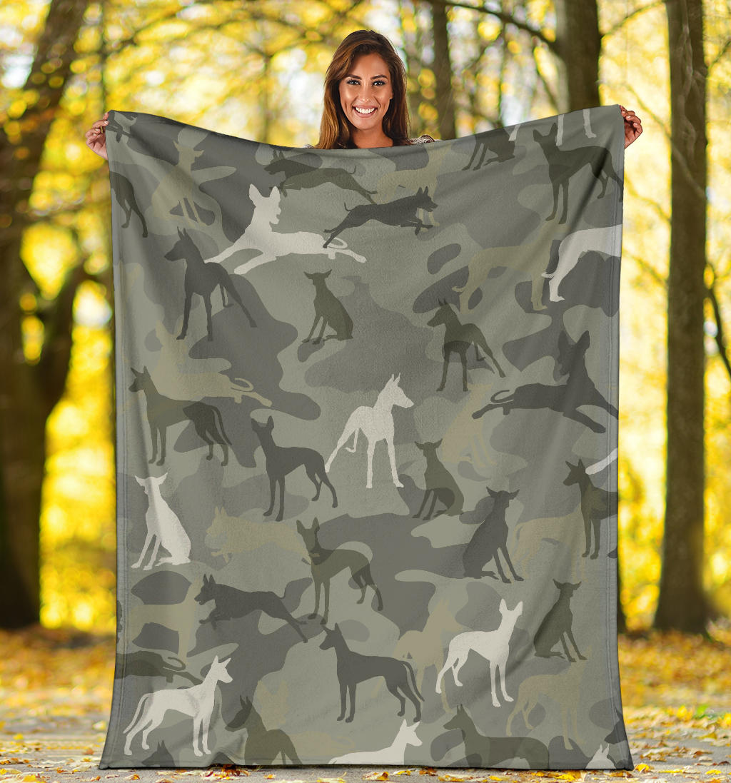 Ibizan Hound Camo Blanket