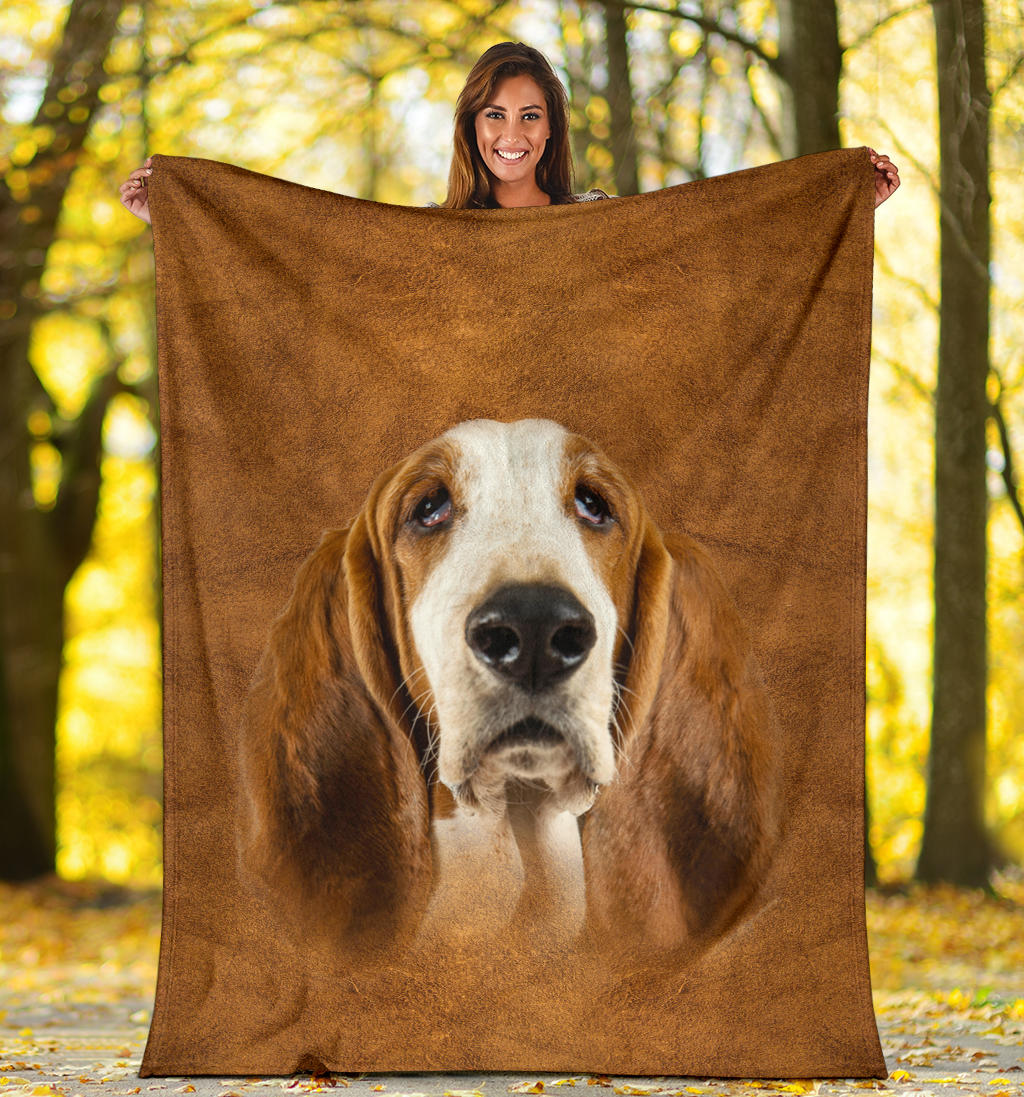 Basset Hound Face Hair Blanket