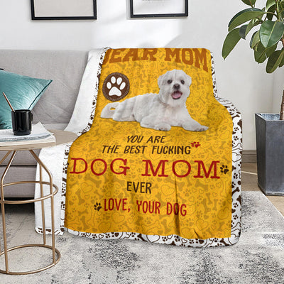Maltese-Dog Mom Ever Blanket