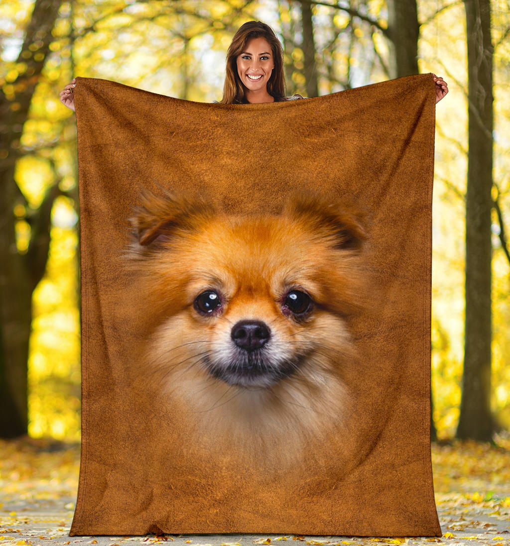 Pomeranian Face Hair Blanket