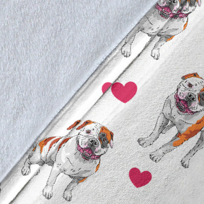 American Bulldog Heart Blanket