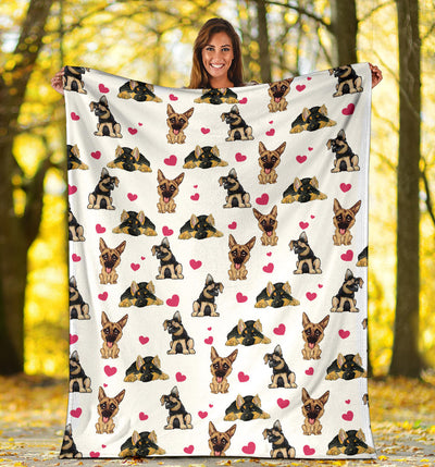 German Shepherd Heart Blanket