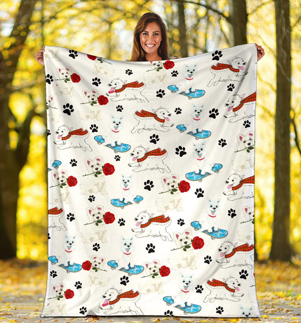West Highland White Terrier Paw Blanket