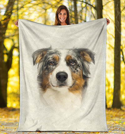 Australian Shepherd Face Hair Blanket