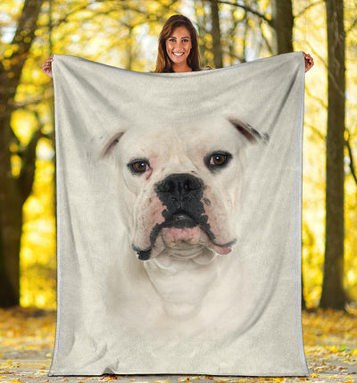 American Bulldog Face Hair Blanket