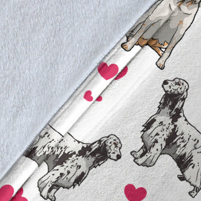 English Setter Heart Blanket