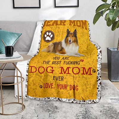 Rough Collie-Dog Mom Ever Blanket