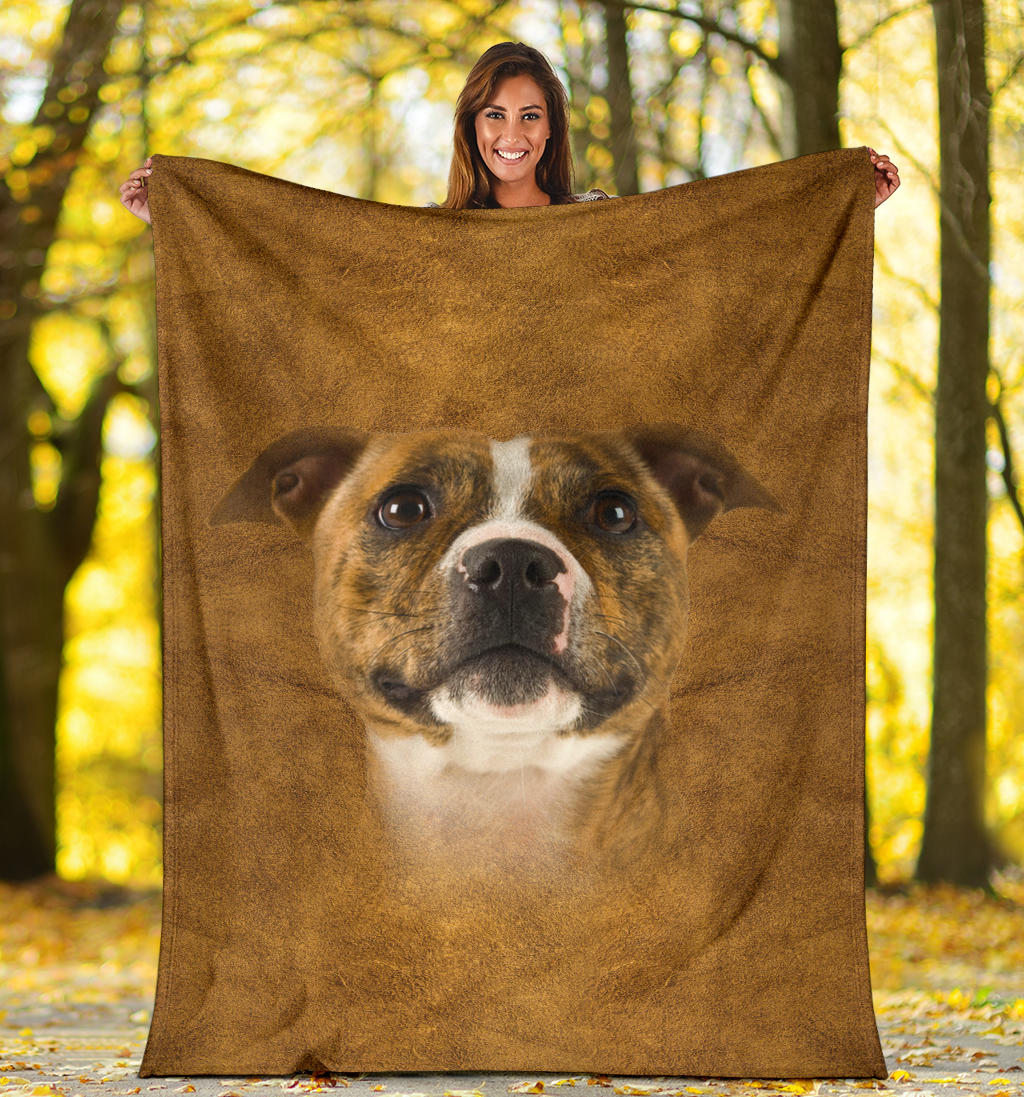 Staffordshire Bull Terrier Face Hair Blanket