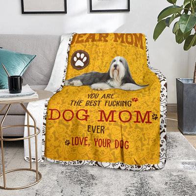 Bearded Collie-Dog Mom Ever Blanket