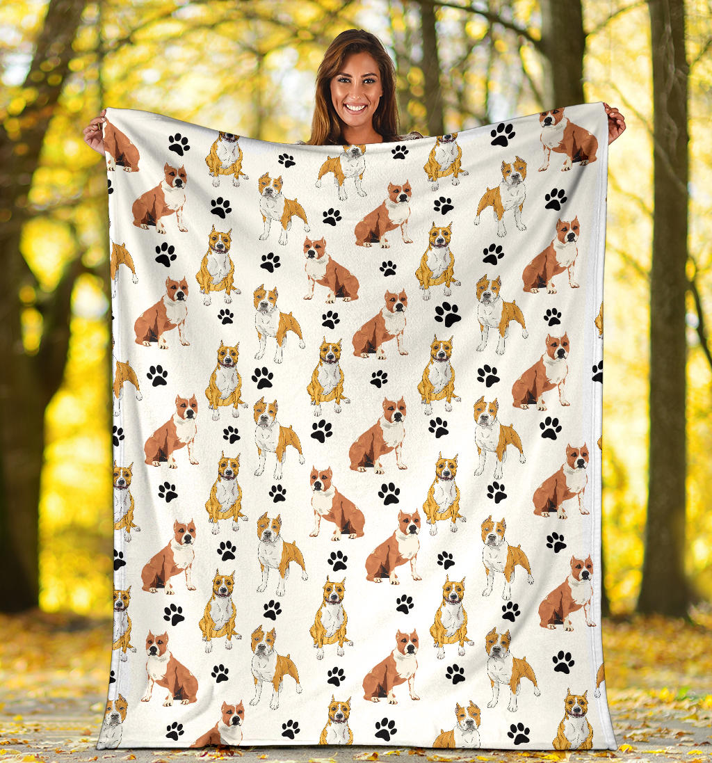 American Pit Bull Terrier Paw Blanket