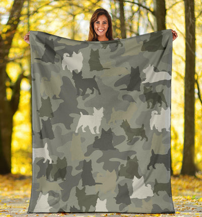 Australian Terrier Camo Blanket