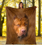 American Pit Bull Terrier Face Hair Blanket