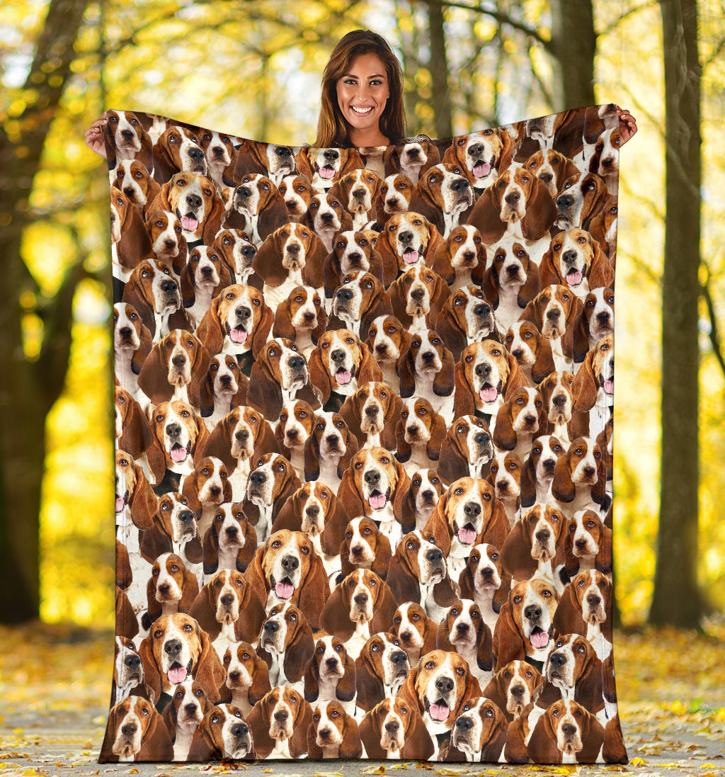 Basset Hound Full Face Blanket