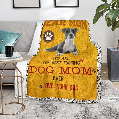 Staffordshire Bull Terrier-Dog Mom Ever Blanket