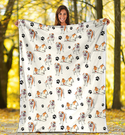 American Bulldog Paw Blanket