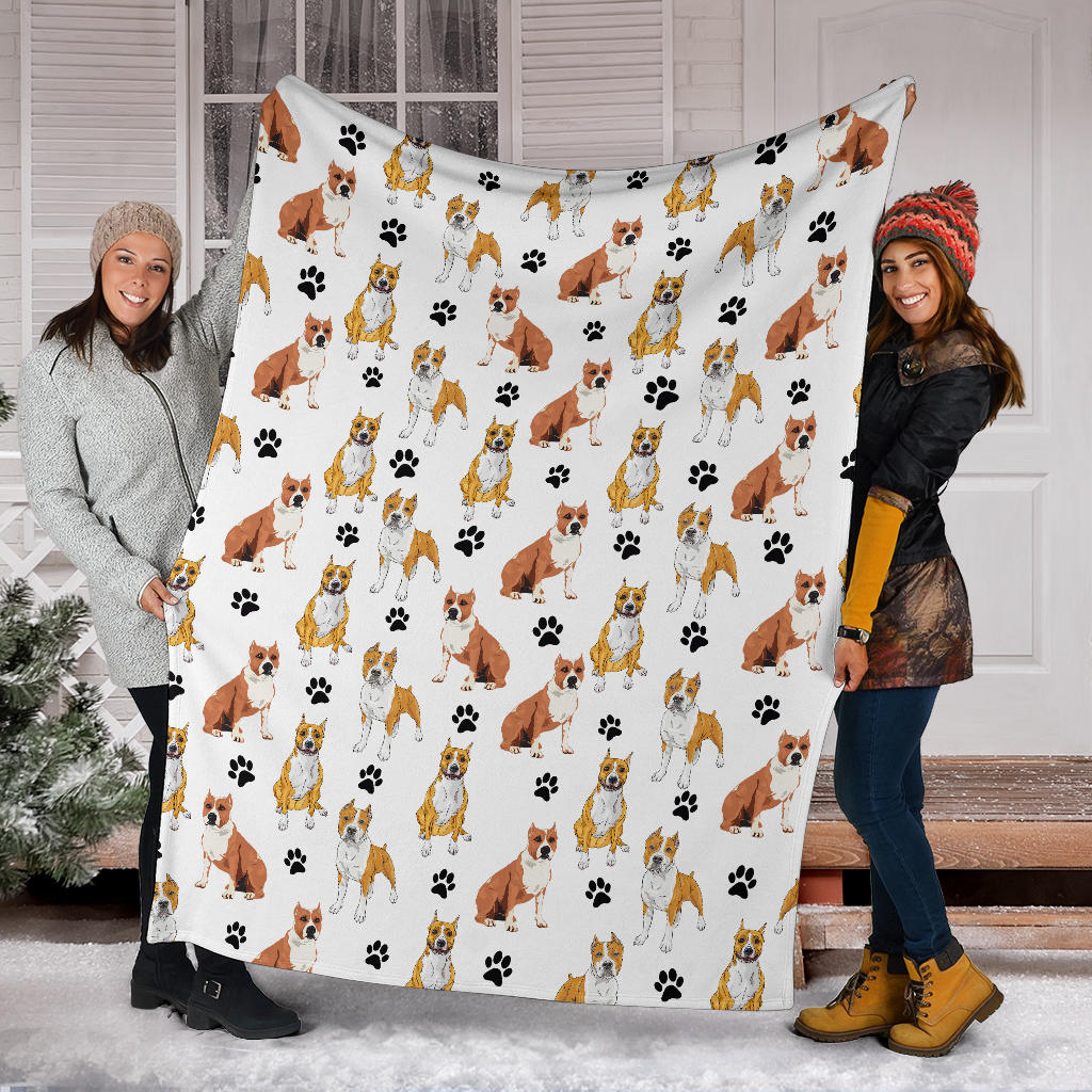 American Pit Bull Terrier Paw Blanket