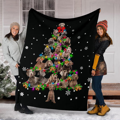 Weimaraner Christmas Tree Blanket