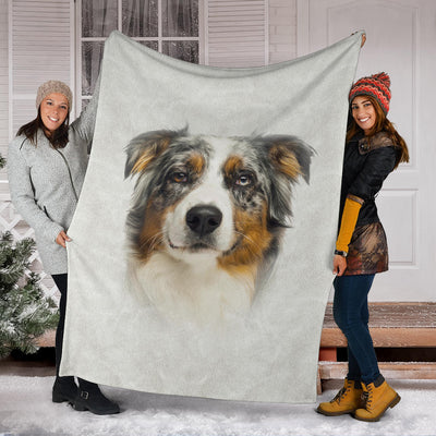 Australian Shepherd Face Hair Blanket