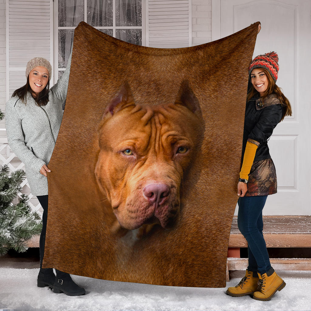 American Pit Bull Terrier Face Hair Blanket