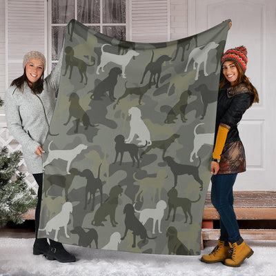 Black and Tan Coonhound Camo Blanket