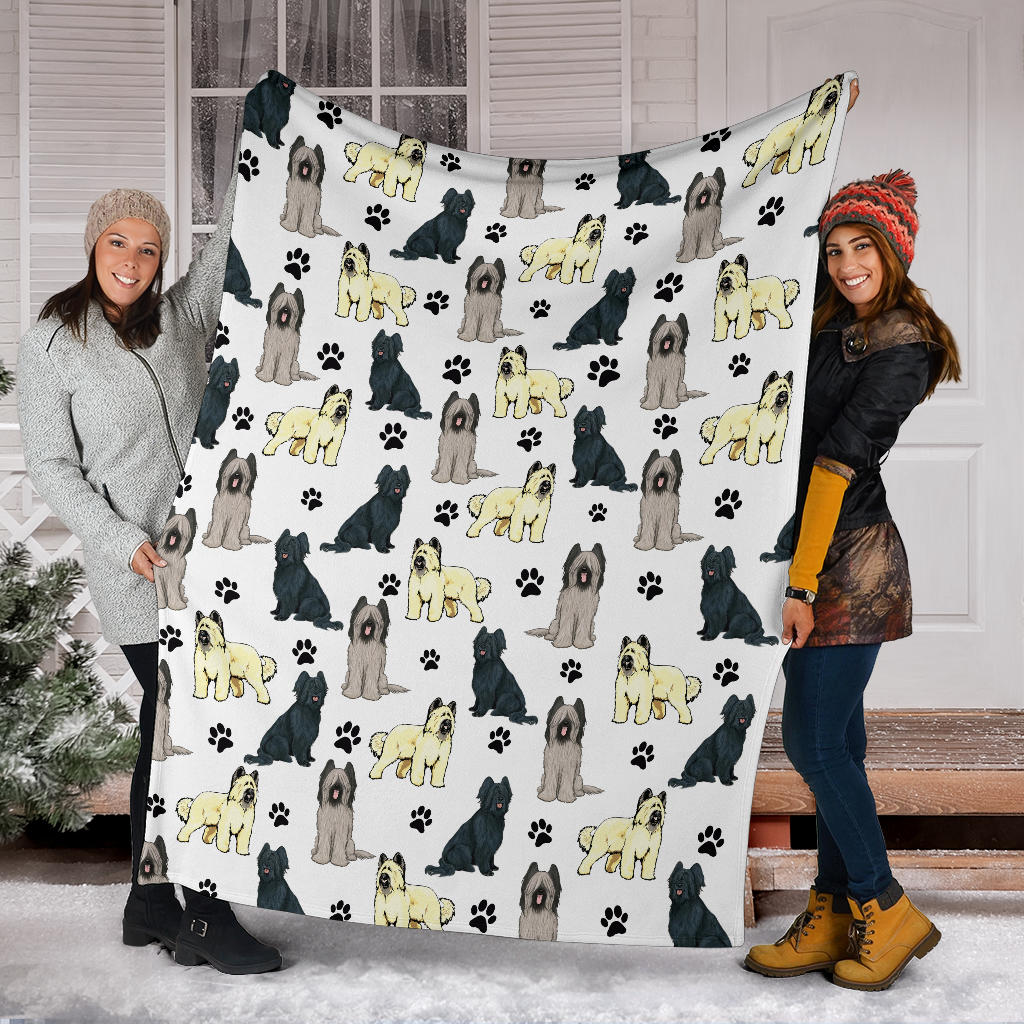 Briard Paw Blanket