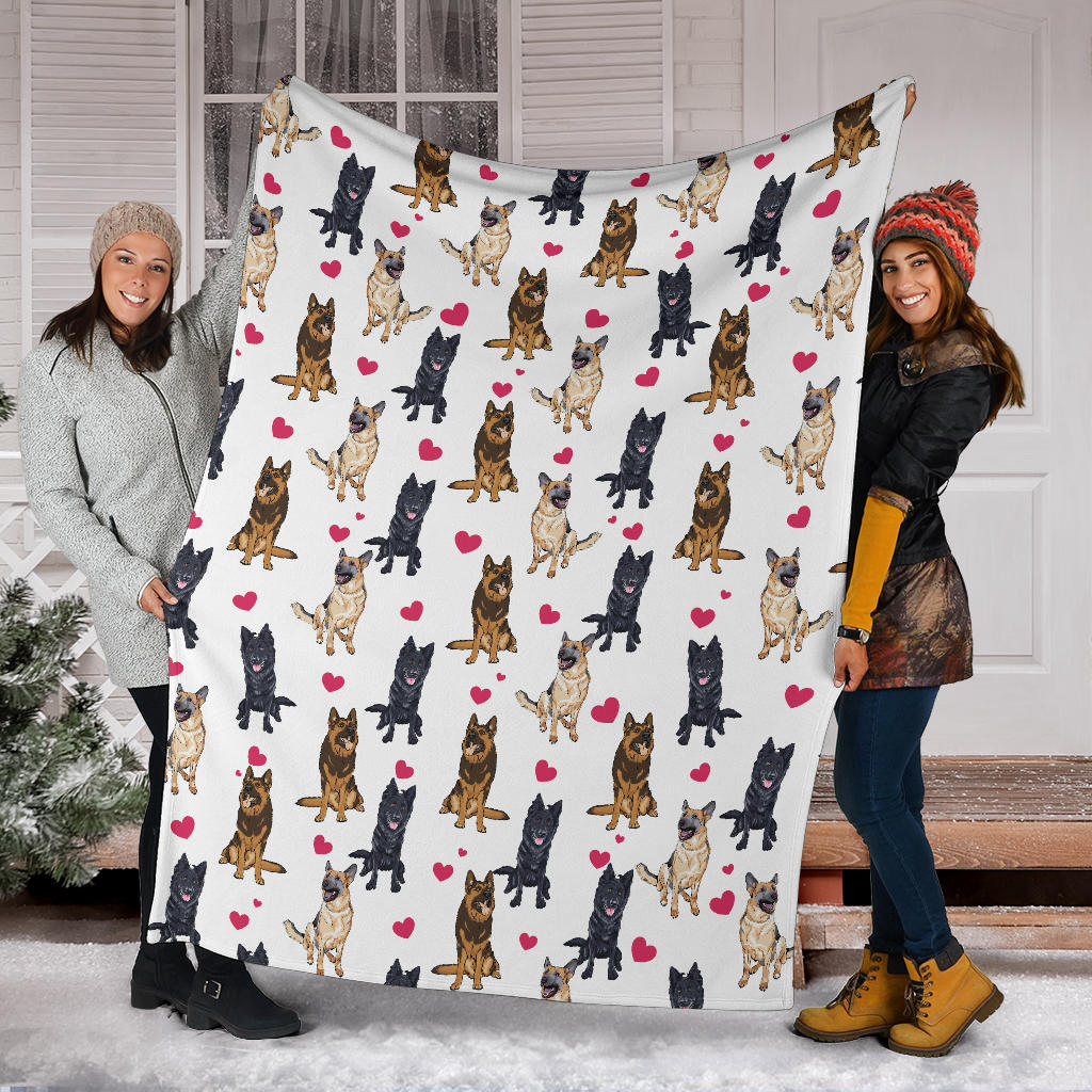 Belgian Malinois Heart Blanket