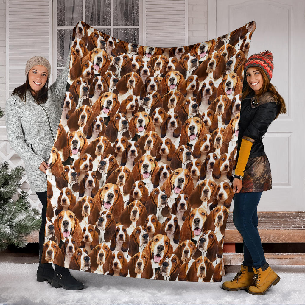 Basset Hound Full Face Blanket