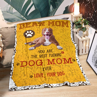 American Pit Bull Terrier-Dog Mom Ever Blanket