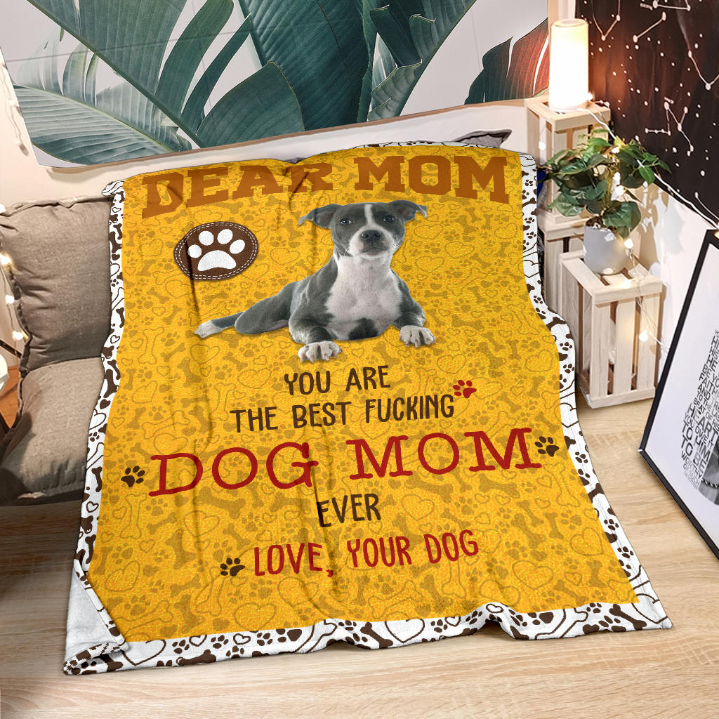 Staffordshire Bull Terrier-Dog Mom Ever Blanket