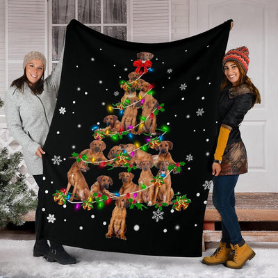 Rhodesian Ridgeback Christmas Tree Blanket