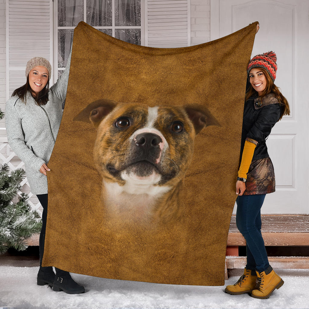 Staffordshire Bull Terrier Face Hair Blanket