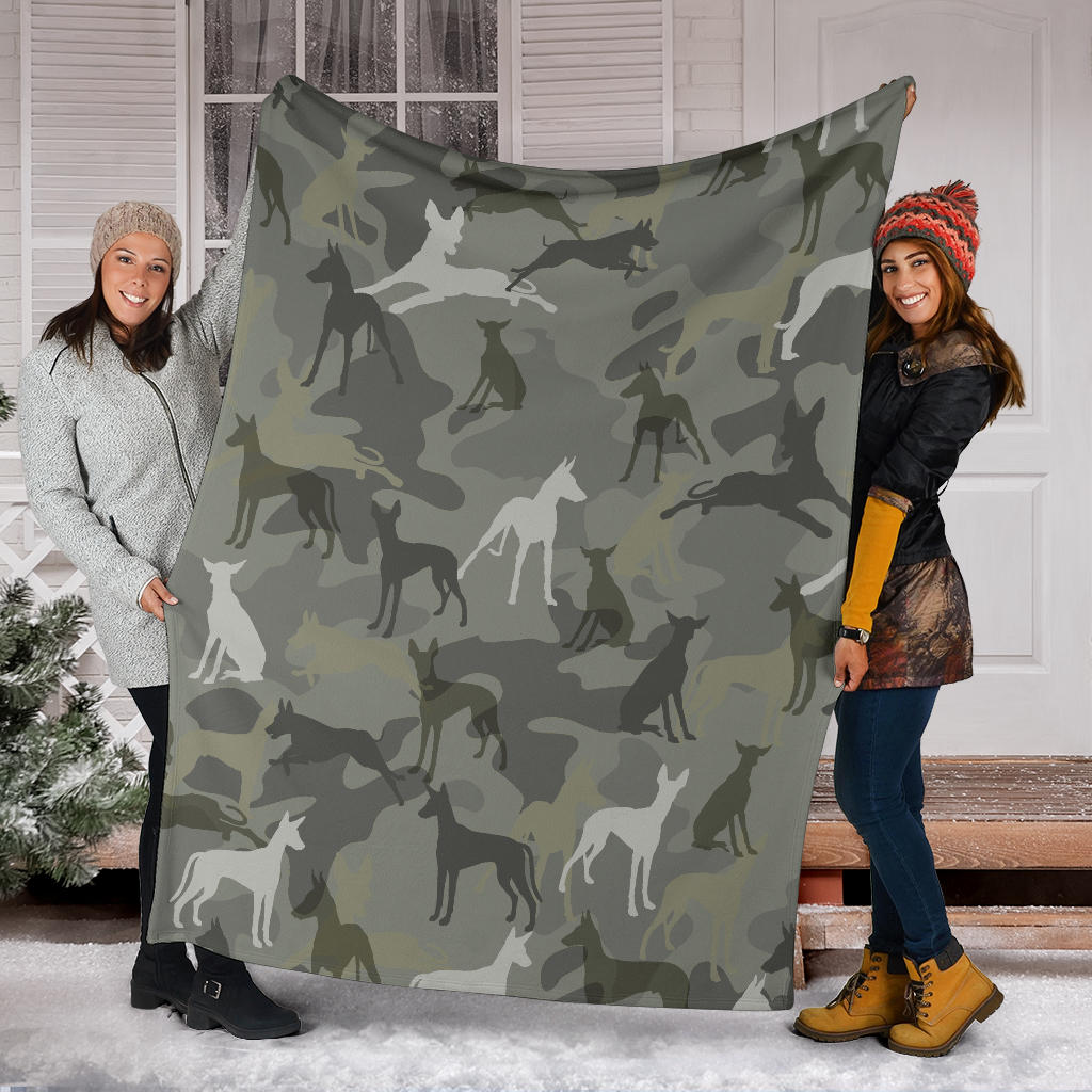 Ibizan Hound Camo Blanket