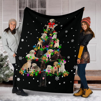 Labrador Retriever Christmas Tree Blanket