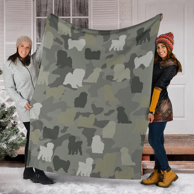 Coton de Tulear Camo Blanket